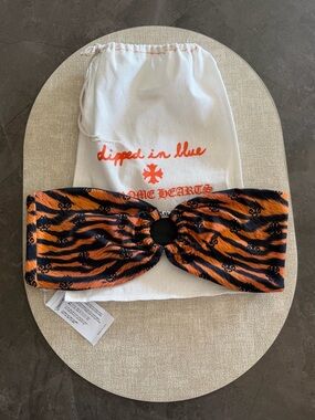 Chrome Hearts Orange & Black Tiger Print Headband